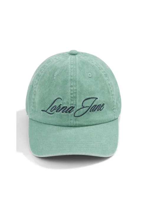 Lorna Jane Heritage Washed Logo Cap - Washed Green Juice