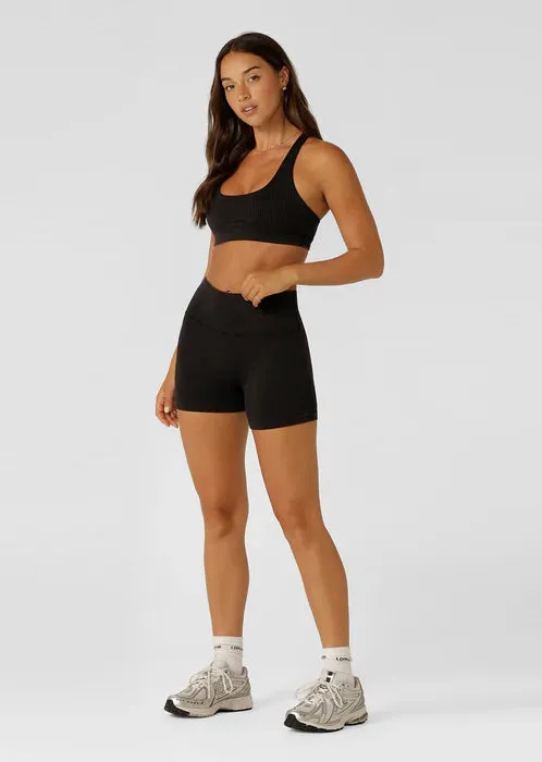 Lorna Jane Never Better Washed Seamless Bike Shorts - Washed Black