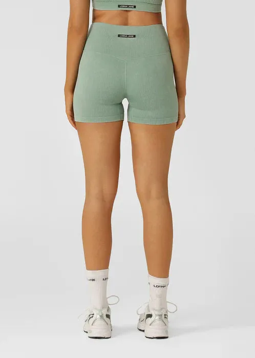 Lorna Jane Never Better Washed Seamless Bike Shorts - Washed Green Juice