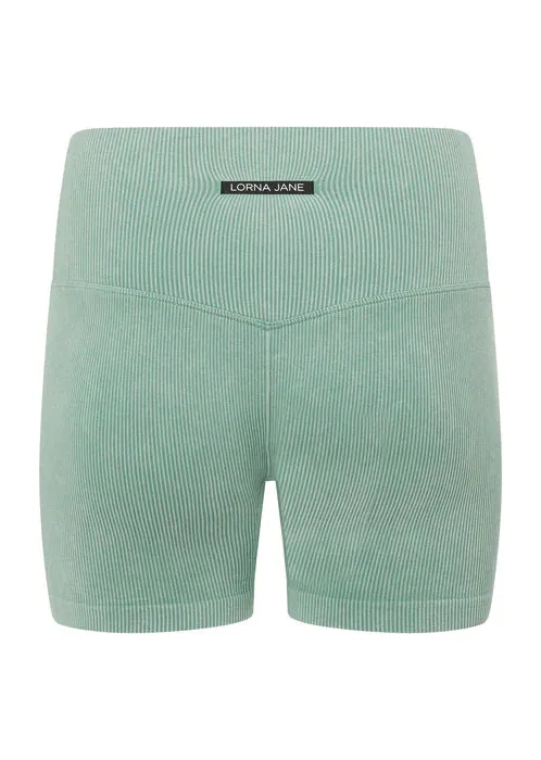 Lorna Jane Never Better Washed Seamless Bike Shorts - Washed Green Juice
