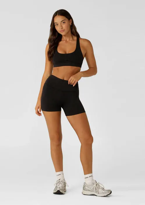 Lorna Jane Never Better Washed Seamless Sports Bra - Washed Black