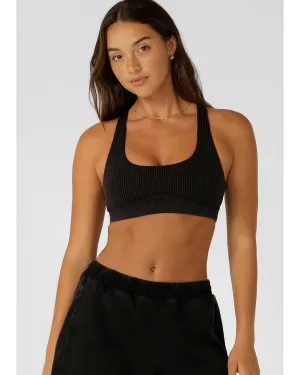 Lorna Jane Never Better Washed Seamless Sports Bra - Washed Black