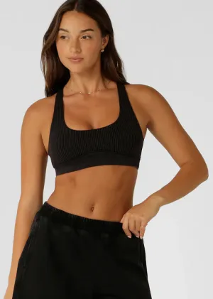 Lorna Jane Never Better Washed Seamless Sports Bra - Washed Black