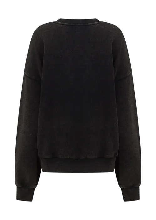 Lorna Jane New Sport Washed Sweatshirt - Washed Black