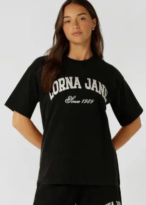 Lorna Jane Original Sport Washed Vintage Tshirt - Washed Black