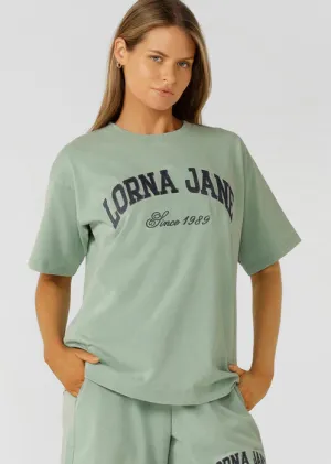 Lorna Jane Original Sport Washed Vintage Tshirt - Washed Green Juice