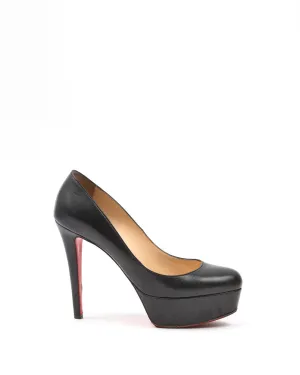 Louboutin Black Leather Bianca Platform Pumps - 36.5