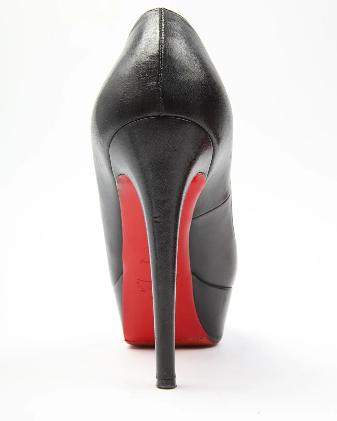 Louboutin Black Leather Bianca Platform Pumps - 36.5