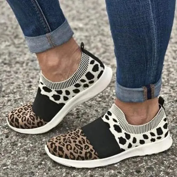 Lydiashoes Leopard Flat Heel Sneakers