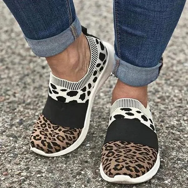 Lydiashoes Leopard Flat Heel Sneakers