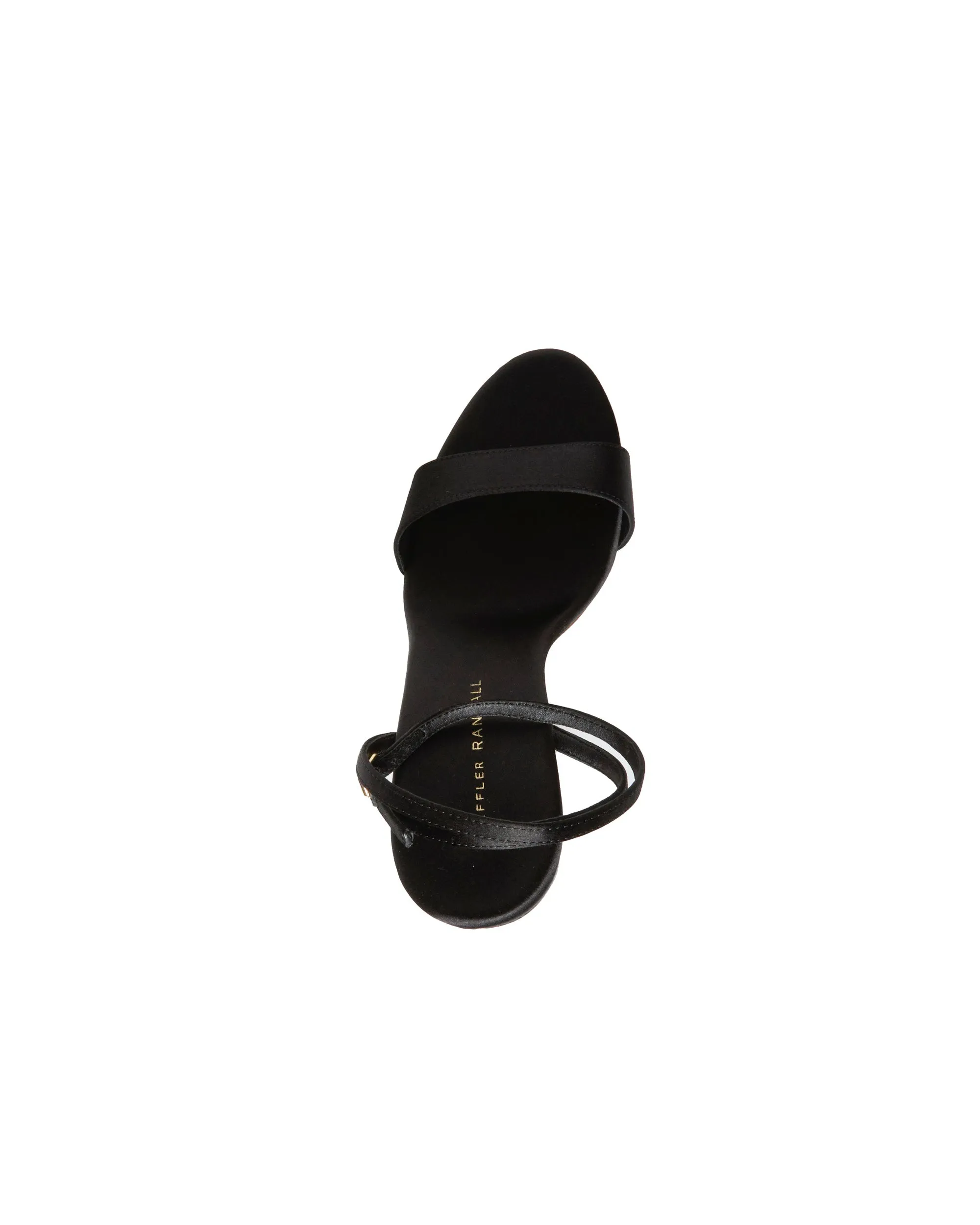 Malia Curved Heel Simple Sandal with Ankle Strap in Black