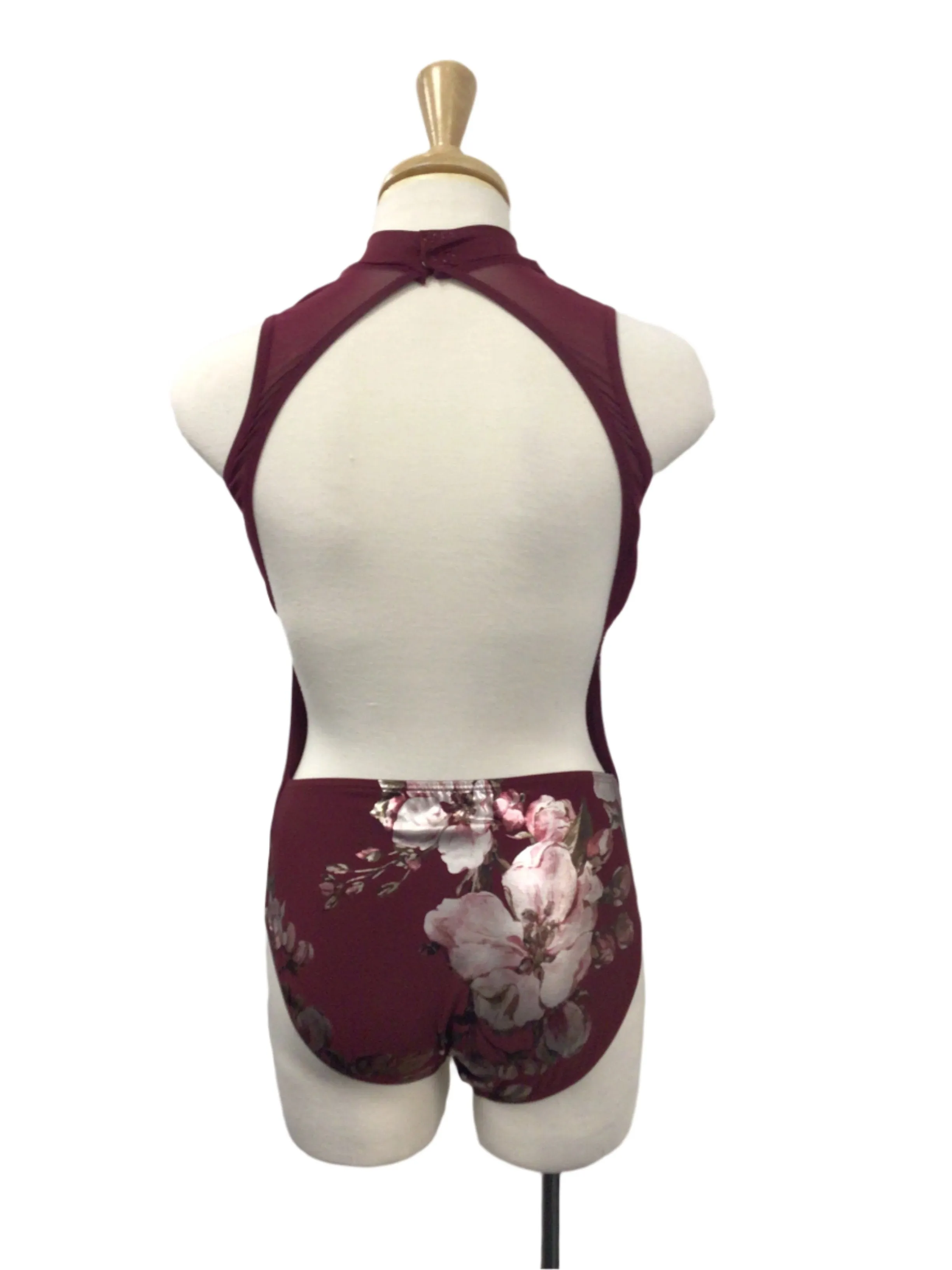 Maroon Flower Bodysuit