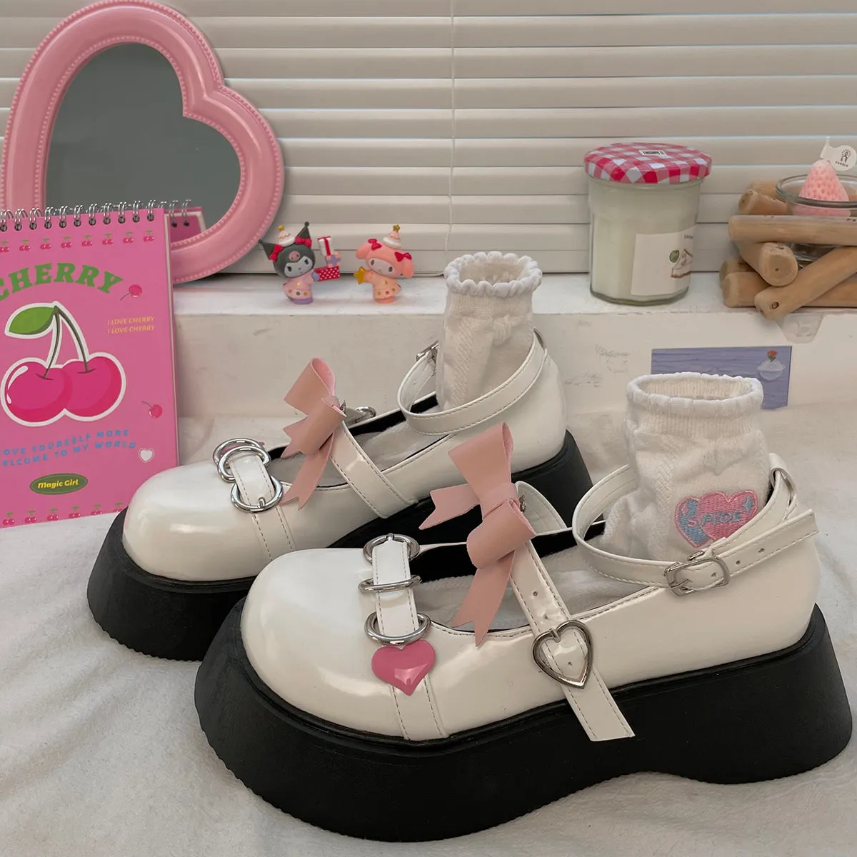 Mary Jane bow platform shoes yc50132