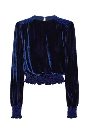 MARY JANE Cobalt Silk Velvet Top
