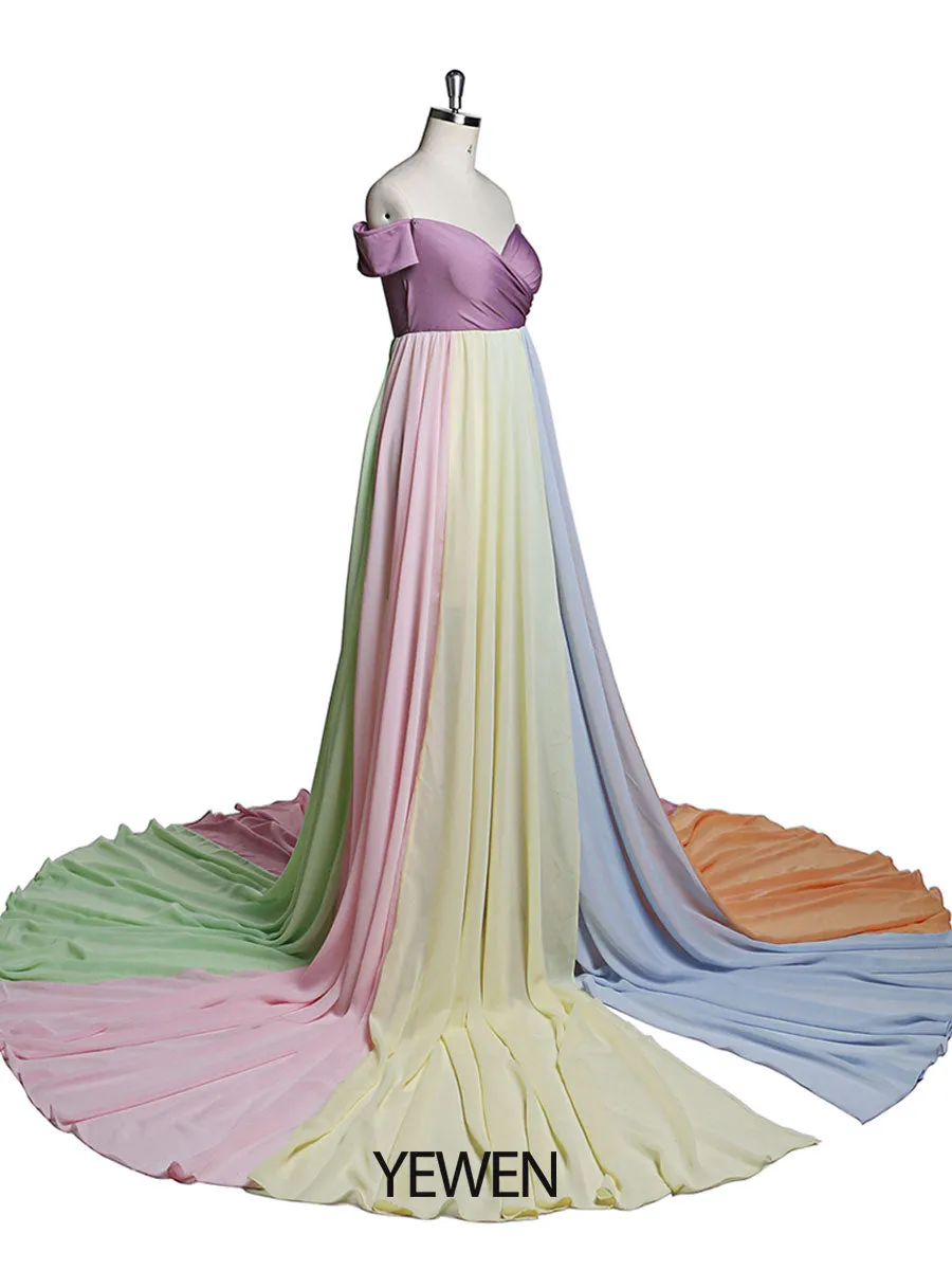 Maternity Dress for Photo Shoot Pregnant Women Fancy Photography Props Pregnancy Dress Elegence Maxi Gown Photo Shoot YW220104