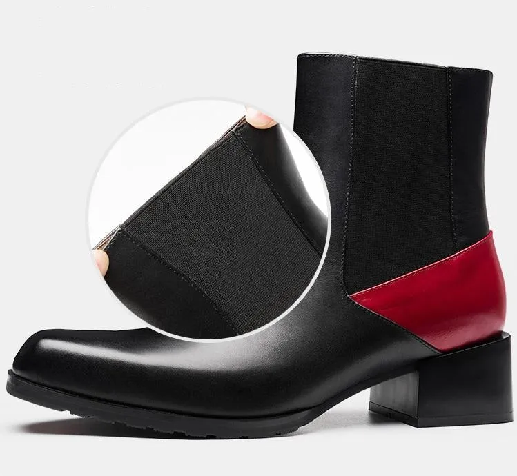 Men's High Heels Ankle Boots Square Toe