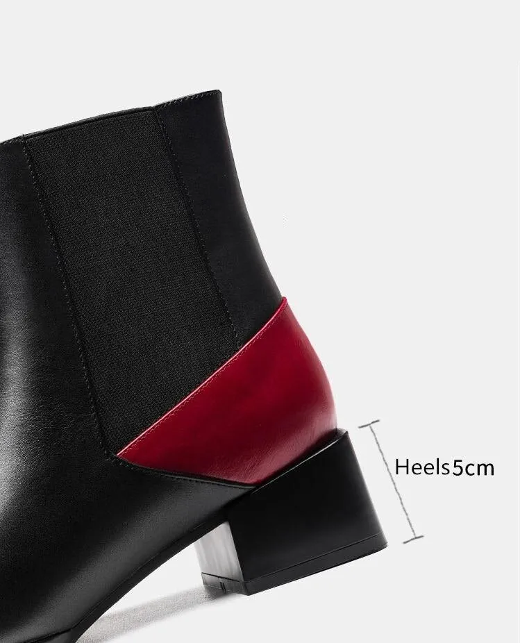 Men's High Heels Ankle Boots Square Toe