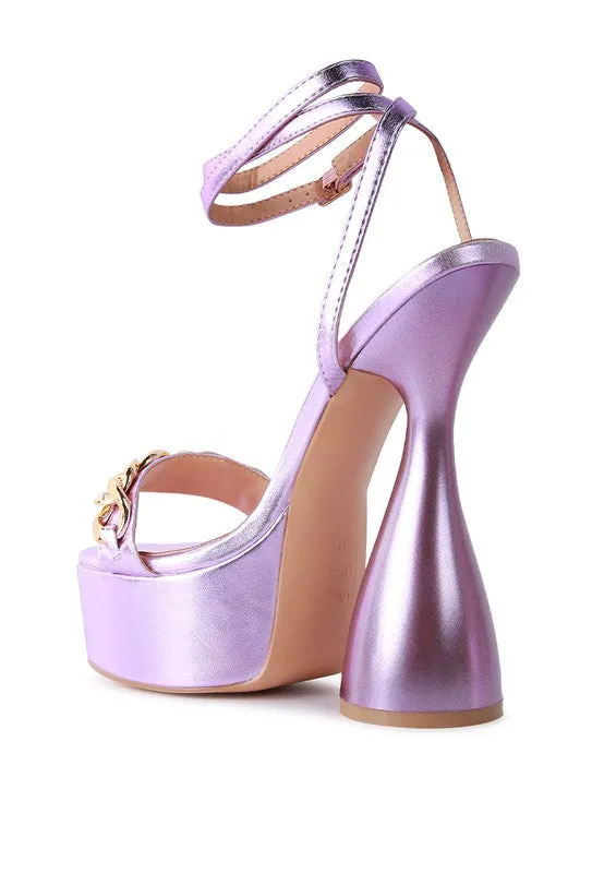 METALLIC PLATFORM HEELS