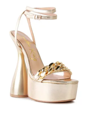 METALLIC PLATFORM HEELS