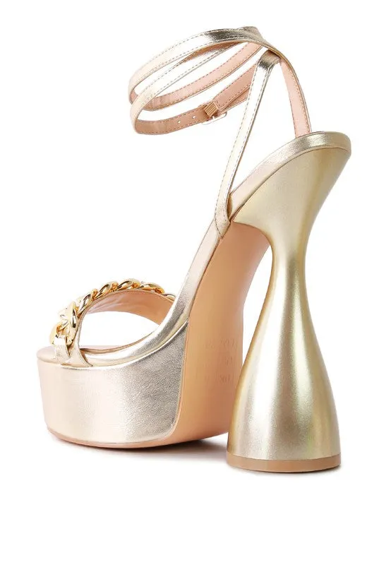 METALLIC PLATFORM HEELS