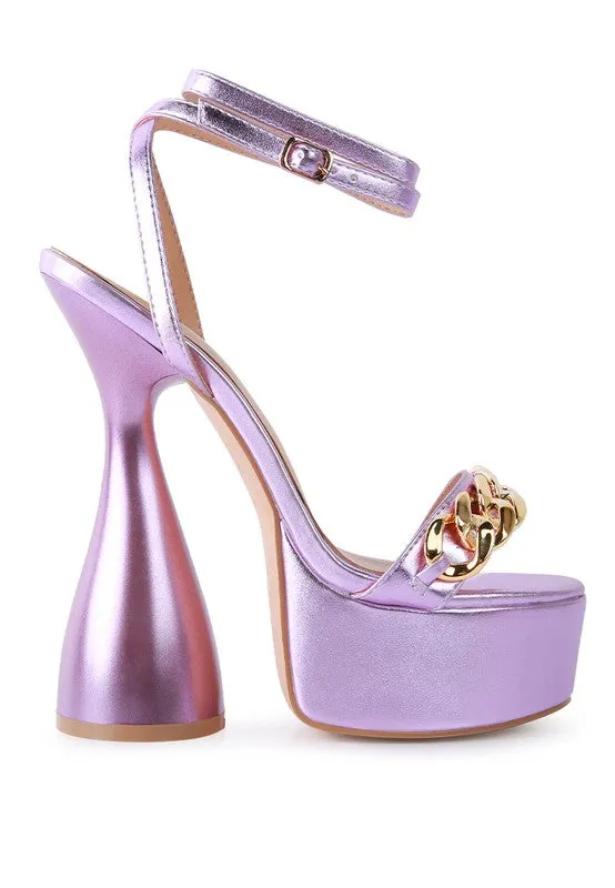 METALLIC PLATFORM HEELS