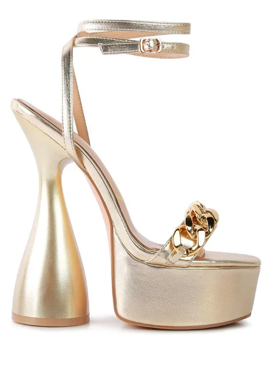 METALLIC PLATFORM HEELS