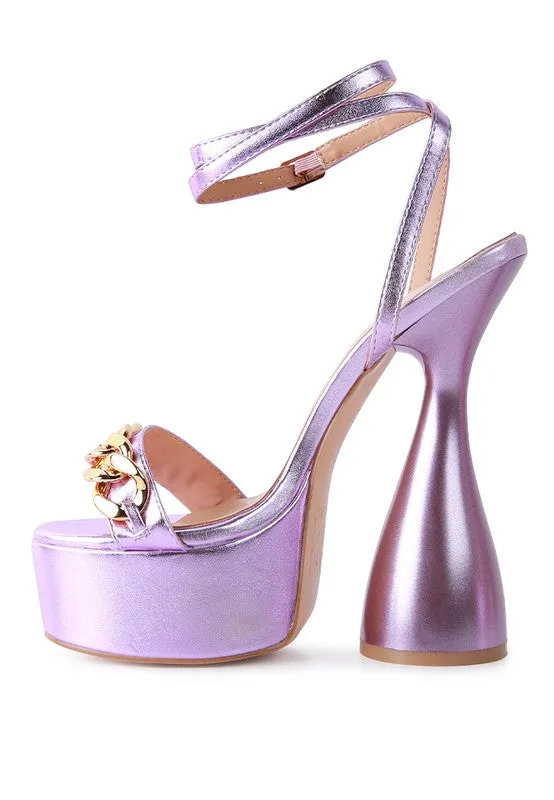 METALLIC PLATFORM HEELS