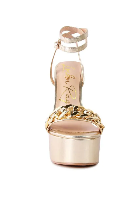 METALLIC PLATFORM HEELS