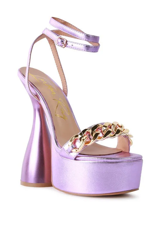 METALLIC PLATFORM HEELS