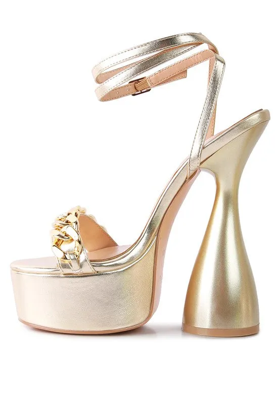 METALLIC PLATFORM HEELS