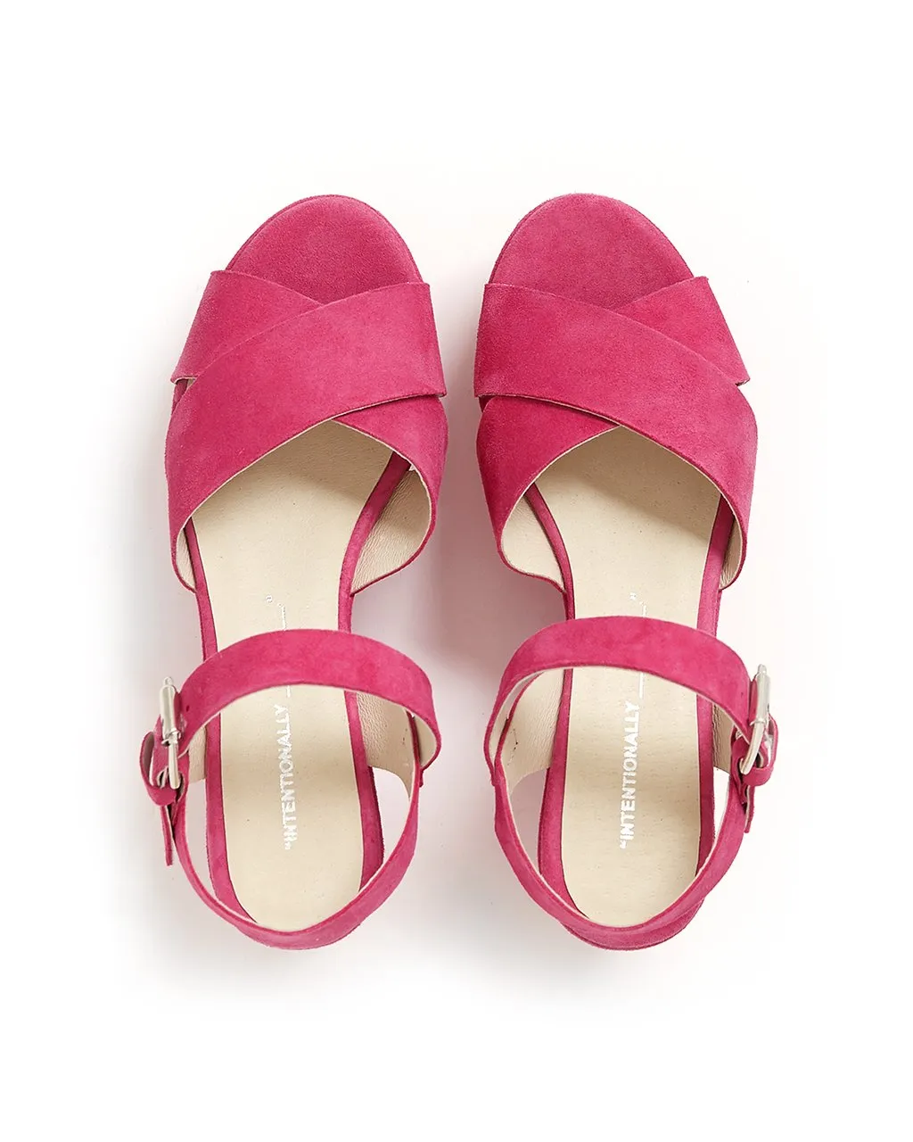 Mo Wedge - Magenta Suede