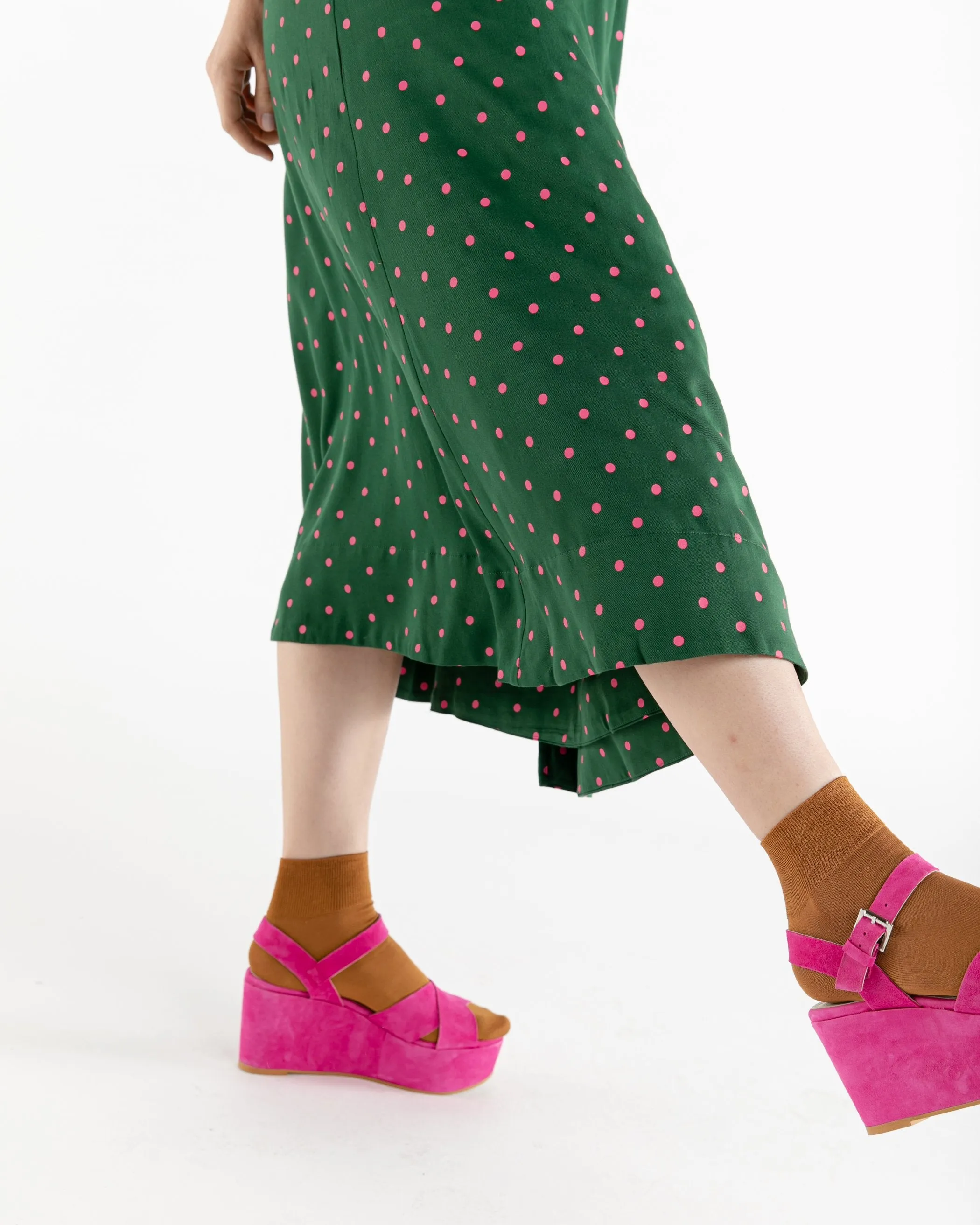 Mo Wedge - Magenta Suede