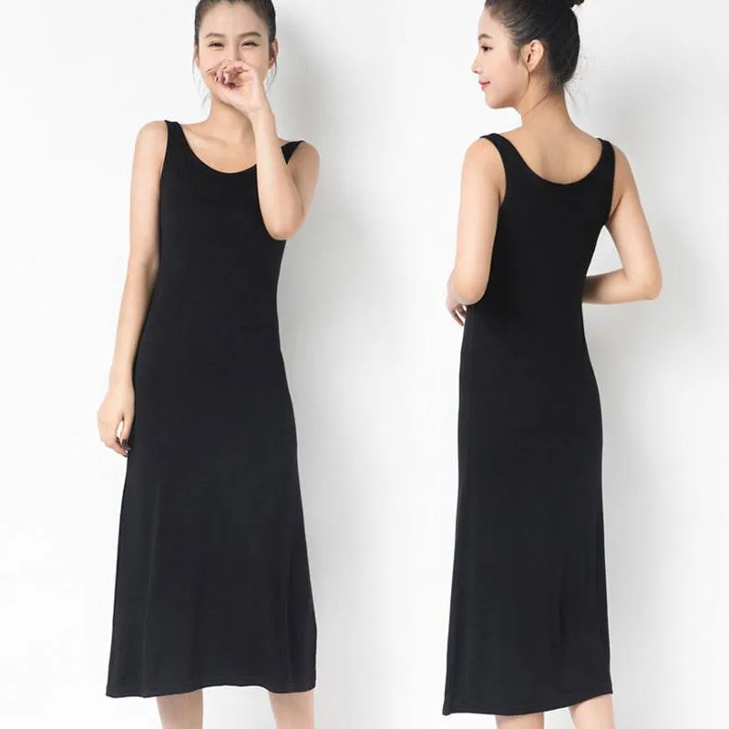 Modal Vest Dress Women's Summer Style Inner Long Skirt All-match Dress
