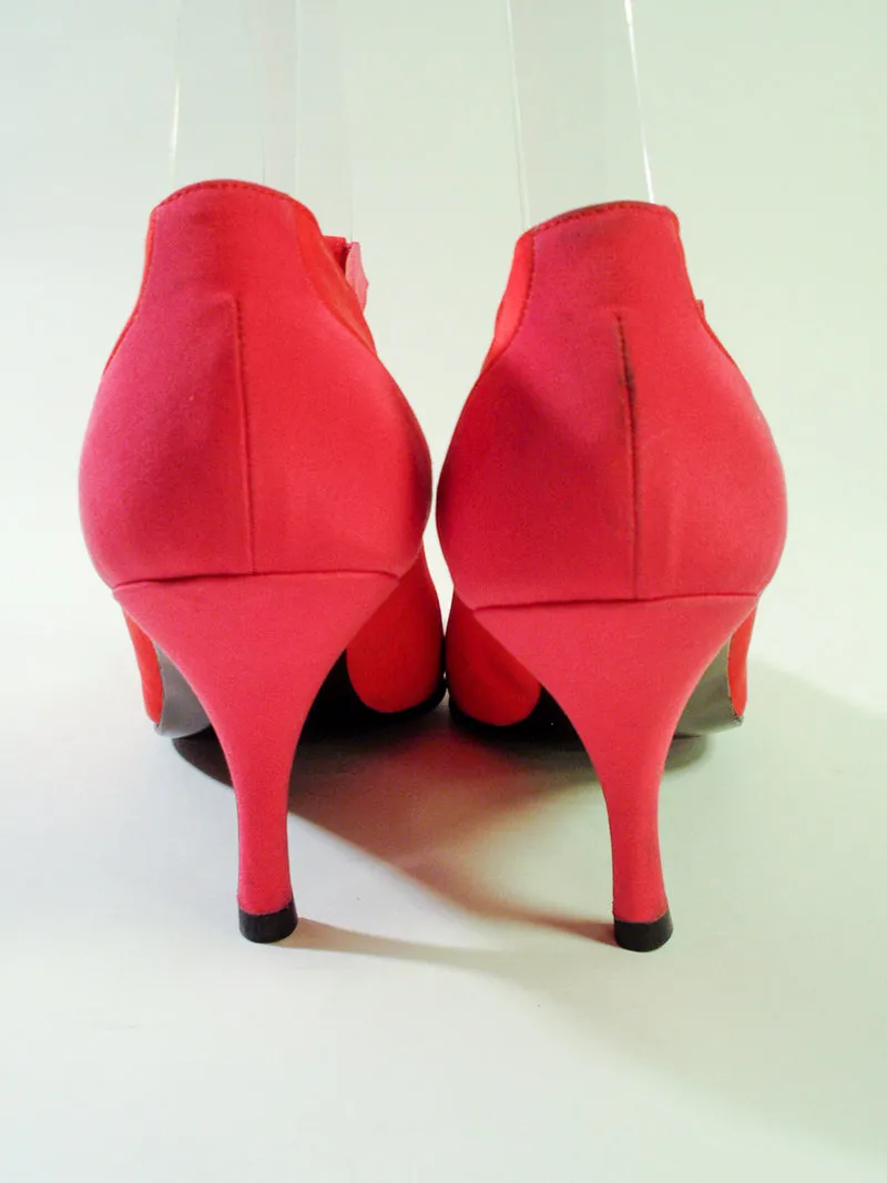 MOSCHINO Red and Pink T-Strap High Heel Shoes with Dust Bag Size 7 1/2