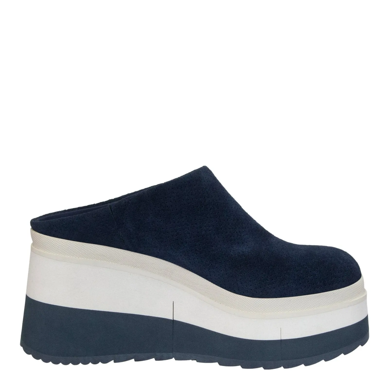 NAKED FEET: COACH in NAVY Platform Clogs