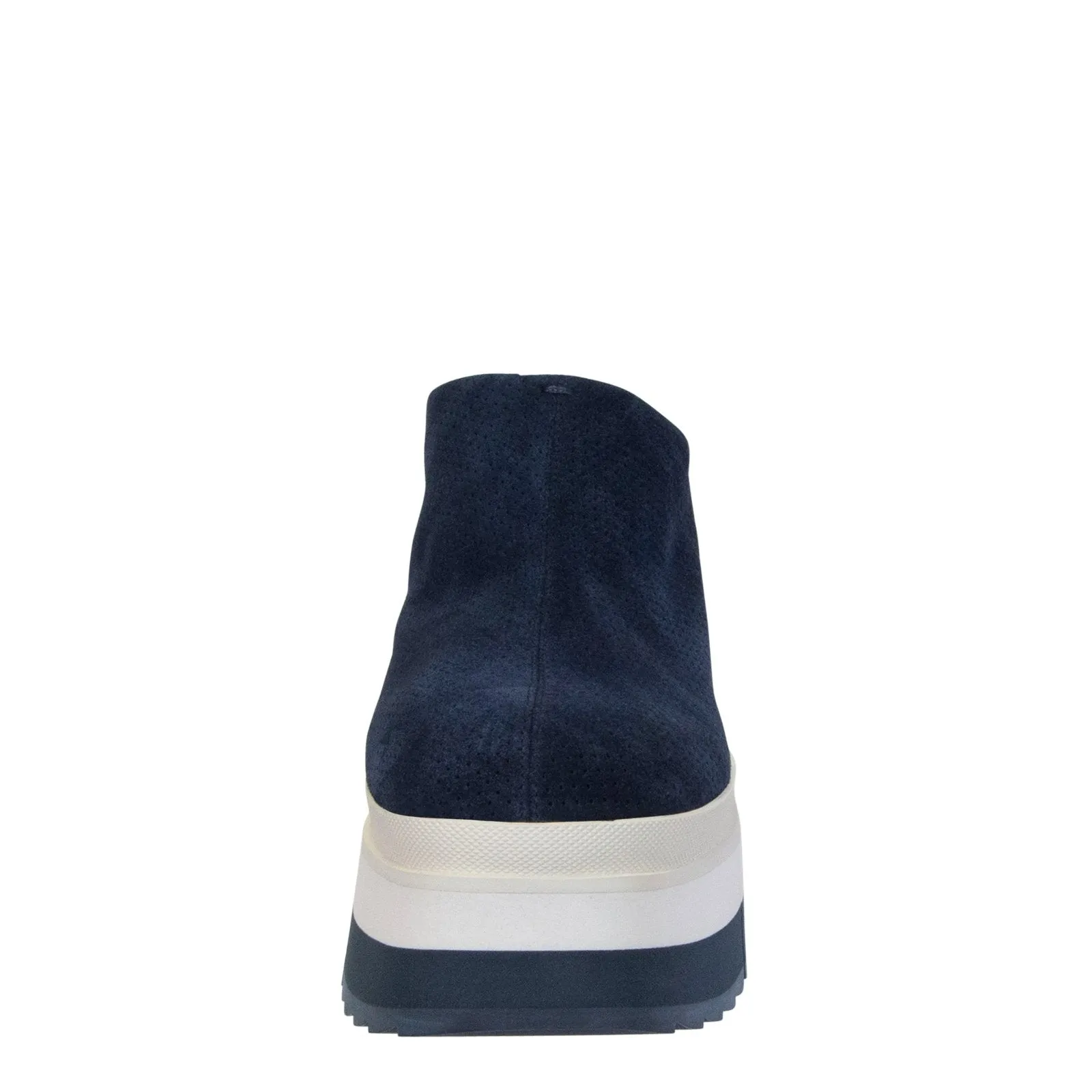 NAKED FEET: COACH in NAVY Platform Clogs