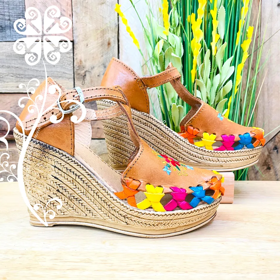 Natural Flowers Wedges Women Shoes