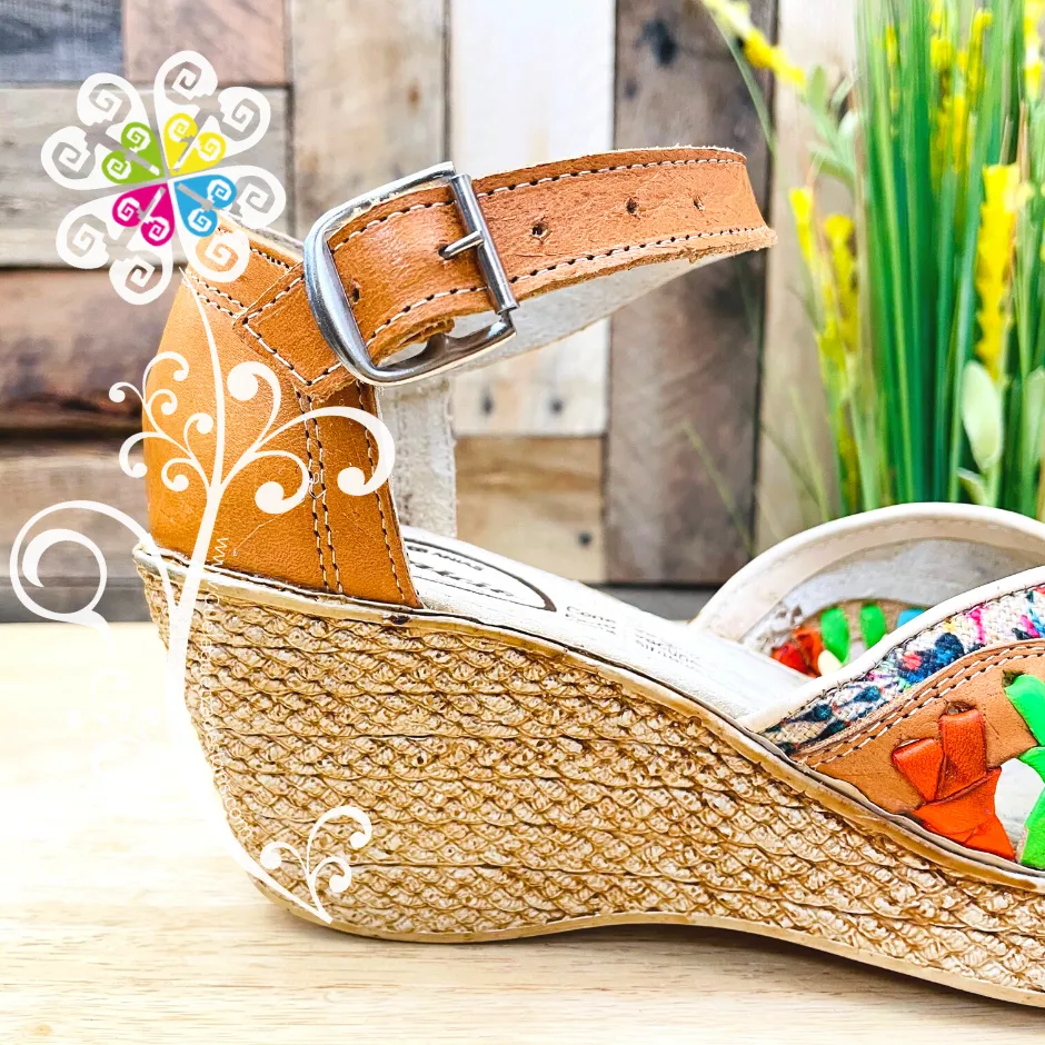 Natural Peacock Design - Buckle Wedges Women Shoes