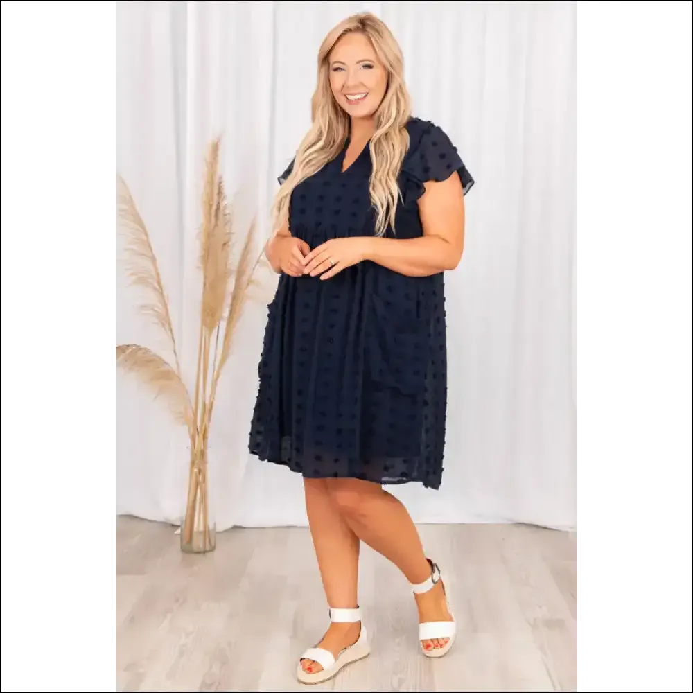 Navy Blue Swiss Dot Dress: so Comfy, Youll Forget Pants Exist 💙 Needful Things