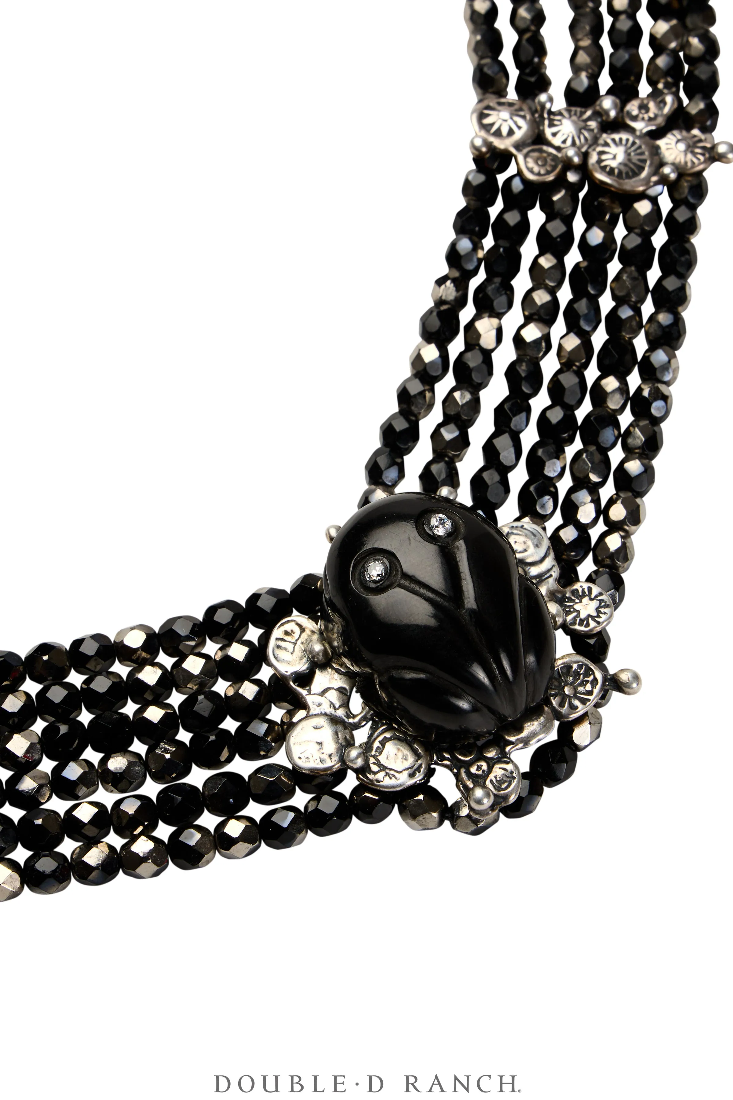 Necklace, MB, Collar, Jet Faceted, Frog Fetish, Mummy's Bundle Hallmark, Vintage, 3467