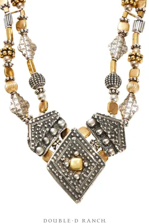 Necklace, Mummy's Bundle, Collar, Tibet Diamond With Mixed Metals, Hallmark, Vintage, 3316
