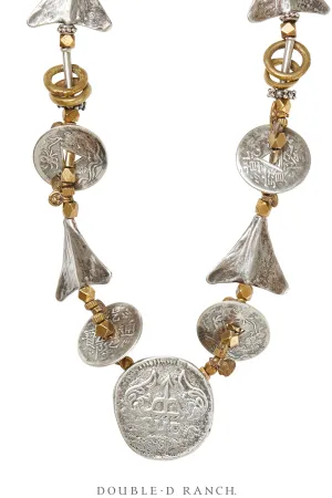 Necklace, Mummy's Bundle, Princess Length, Foreign Coins, Hallmark, Vintage, 3318