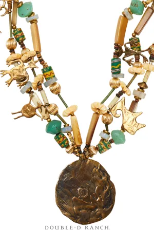 Necklace, Mummy's Bundle, Statement, Petroglyphs, Hallmark, Vintage, 3323