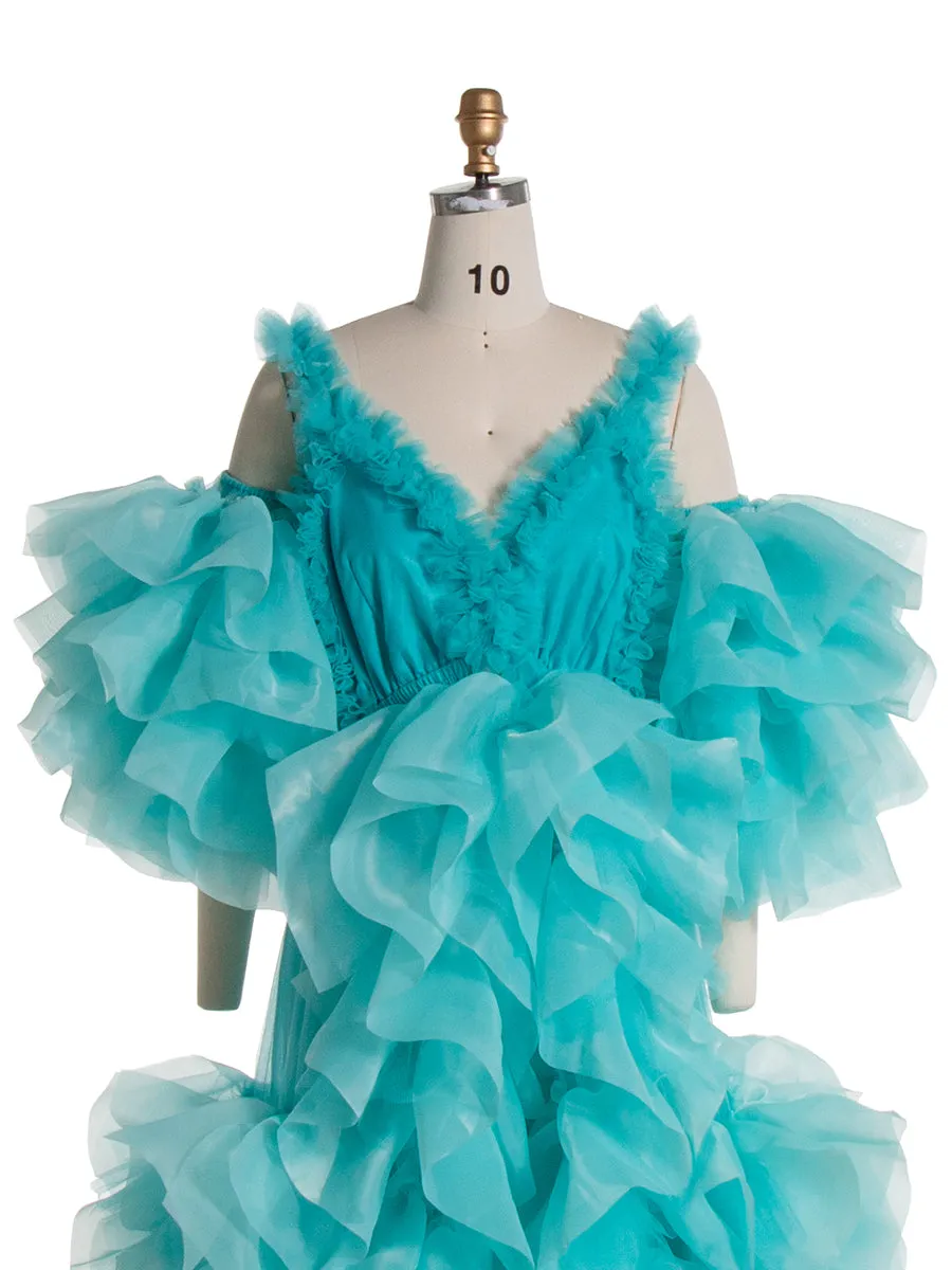 New Organza Ruffles Tulle Photo Shoot Gown Fluffy Maternity Photoshoot Dress YE2538