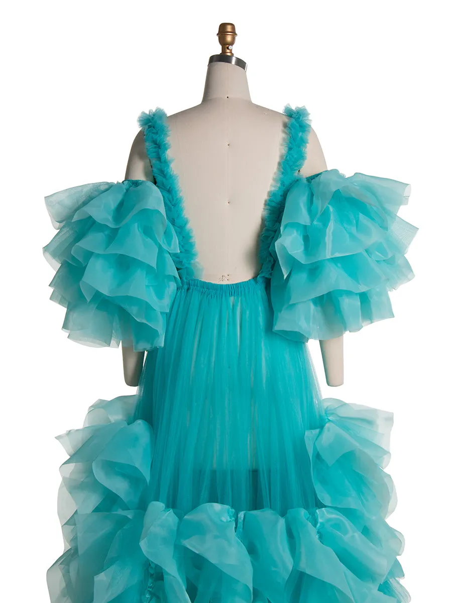 New Organza Ruffles Tulle Photo Shoot Gown Fluffy Maternity Photoshoot Dress YE2538