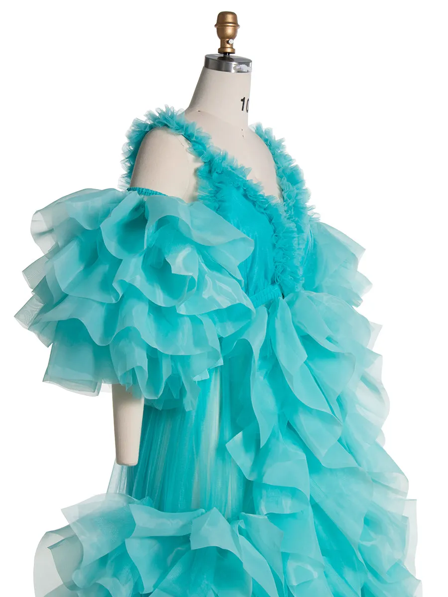 New Organza Ruffles Tulle Photo Shoot Gown Fluffy Maternity Photoshoot Dress YE2538