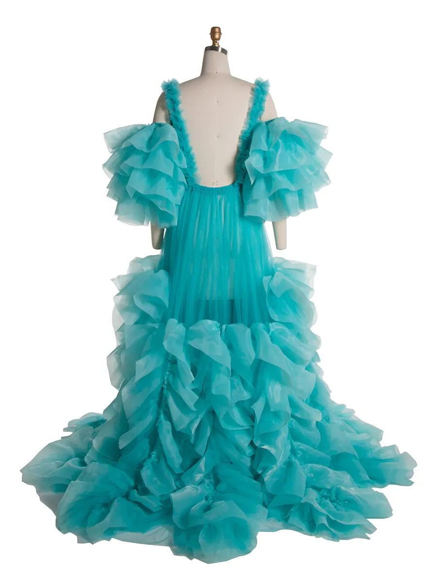 New Organza Ruffles Tulle Photo Shoot Gown Fluffy Maternity Photoshoot Dress YE2538