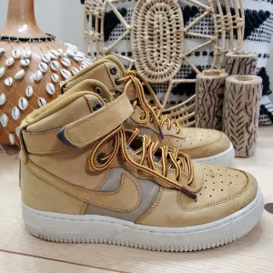 Nike Air Force 1 High Premium PRM Wheat High Tops Sneaker AR0733-700 Youth 6Y