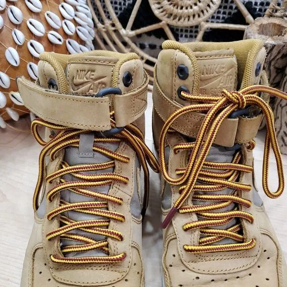 Nike Air Force 1 High Premium PRM Wheat High Tops Sneaker AR0733-700 Youth 6Y