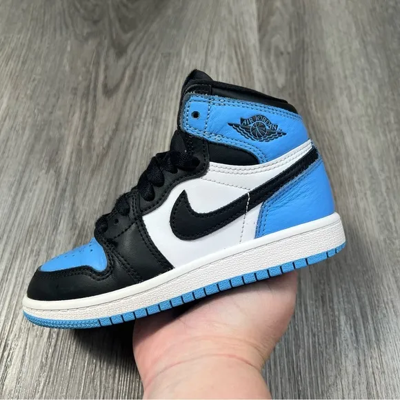 Nike Air Jordan 1 High UNC Toe University Blue FD1412-400 Toddler Boys Size 12C